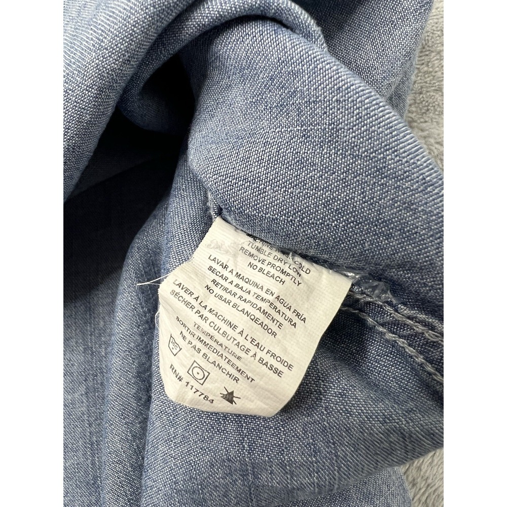 Rails Ashlyn Denim Shirt Womens Medium Dark Wash Button Front Chambray Boho - Picture 6 of 9